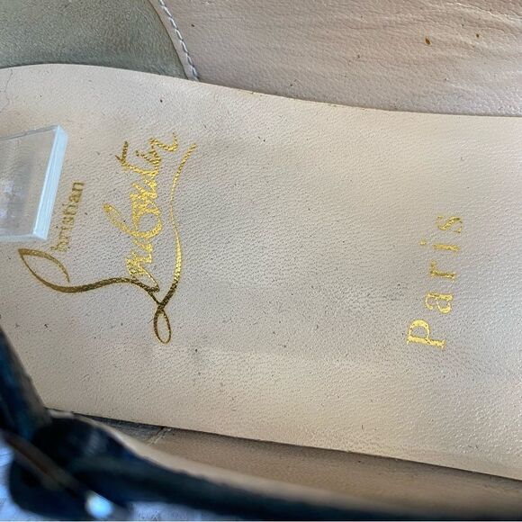 Christian Louboutin Toerless Muse Caged Black Leather Pointed Flats Size 37.5 - Picture 7 of 11